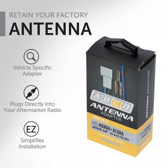 Metra WM-HD10 OEM Antenna Adapter for Select Honda and Acura Models (black) -NEW - Picture 2 of 8
